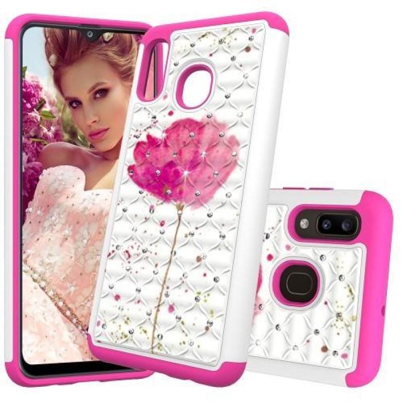 Patterned odolný obal na mobil Samsung Galaxy A20 / Galaxy A30 - rose