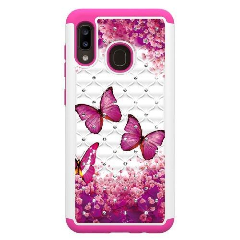 Patterned odolný obal na mobil Samsung Galaxy A20 / Galaxy A30 - rose motýle