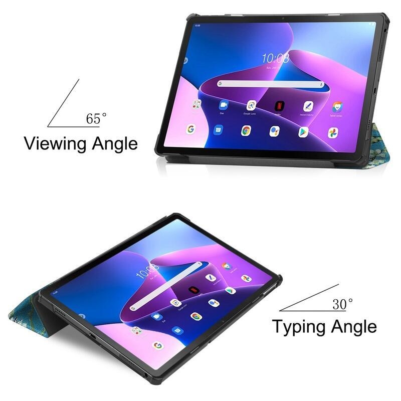 Patty chytré polohovacie puzdro na tablet Lenovo Tab M10 Plus (3. Gen) - biele kvety