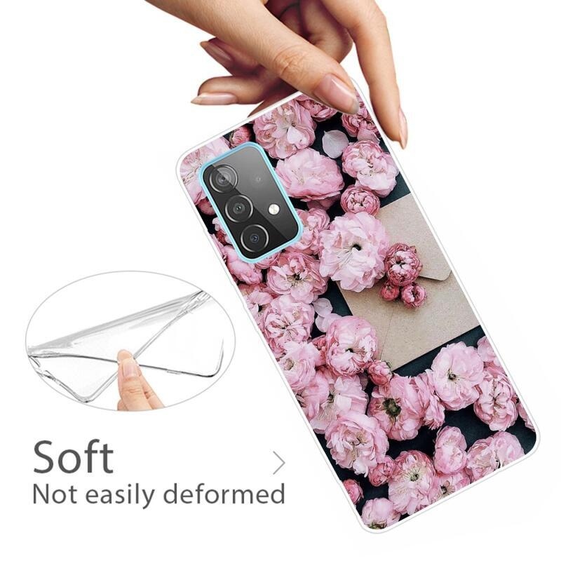 Patty gélový obal na mobil Samsung Galaxy A52 5G / 4G / A52s 5G - ružové kvety