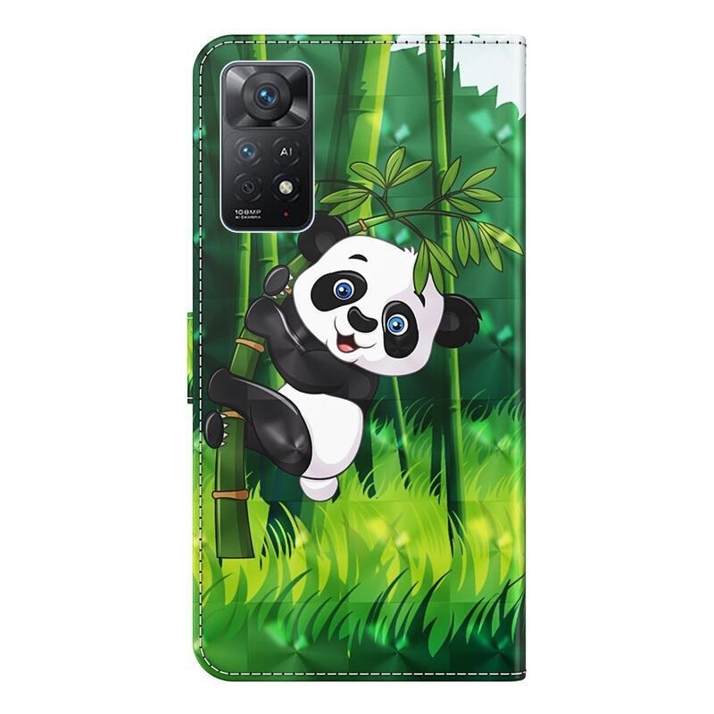 Print peňaženkové púzdro na mobil Xiaomi Redmi Note 11 4G/Note 11S 4G - panda na bambuse