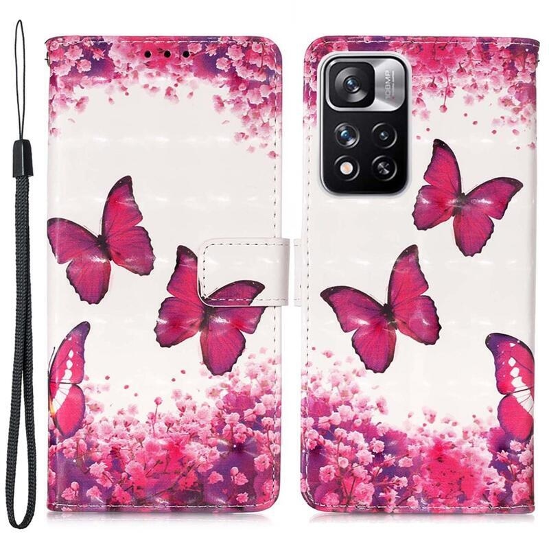 Patty peňaženkové púzdro na mobil Xiaomi Redmi Note 11 Pro+ 5G - ružové motýle