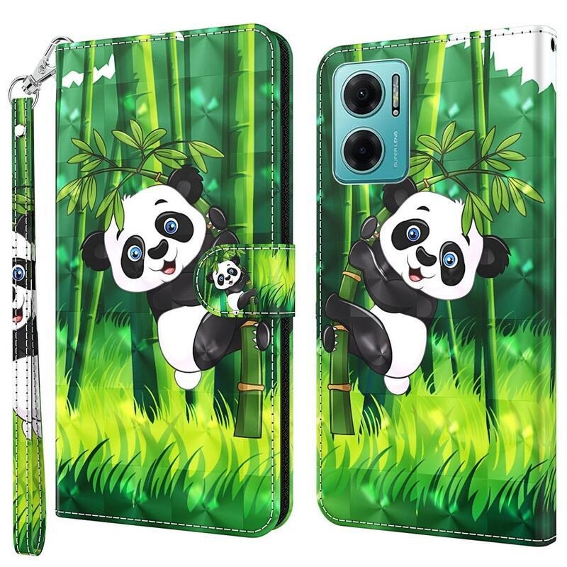 Print peňaženkové púzdro pre mobil Xiaomi Poco M4 5G - panda na bambuse