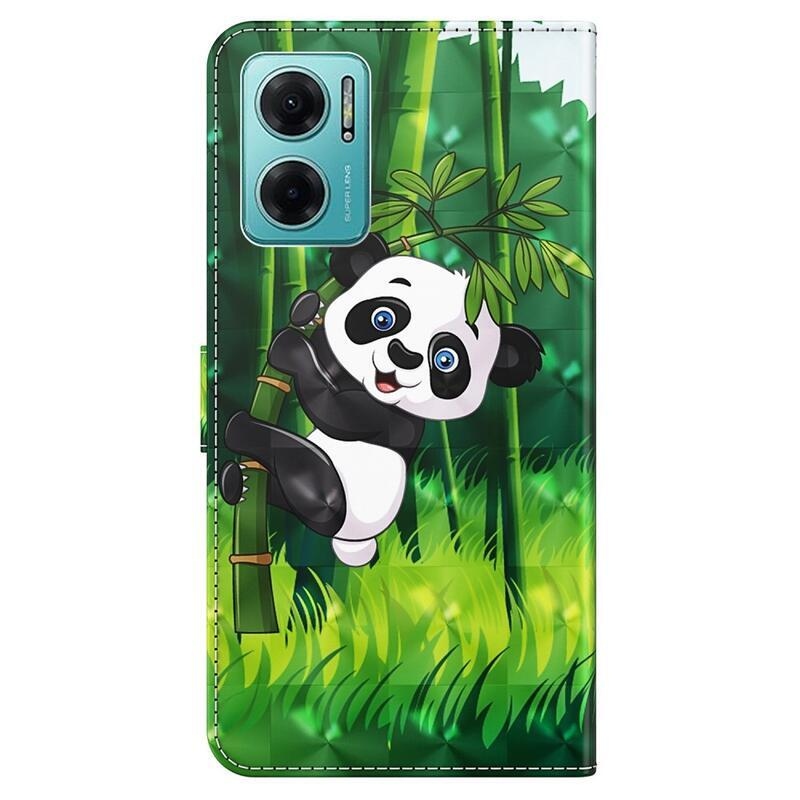 Print peňaženkové púzdro pre mobil Xiaomi Poco M4 5G - panda na bambuse