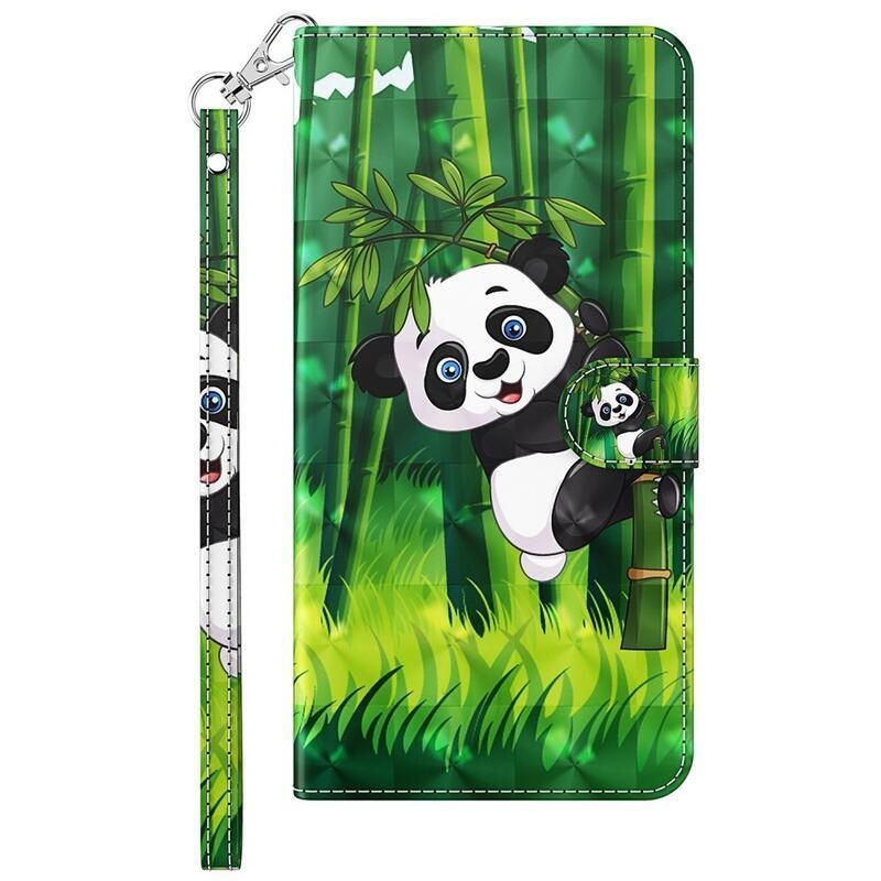 Print peňaženkové púzdro pre mobil Xiaomi Poco M4 5G - panda na bambuse