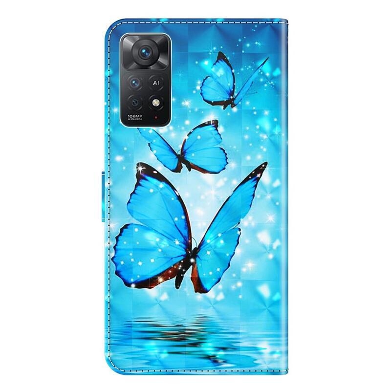 Print peňaženkové púzdro pre mobil Xiaomi Redmi Note 11 Pro 4G/5G - modrí motýle