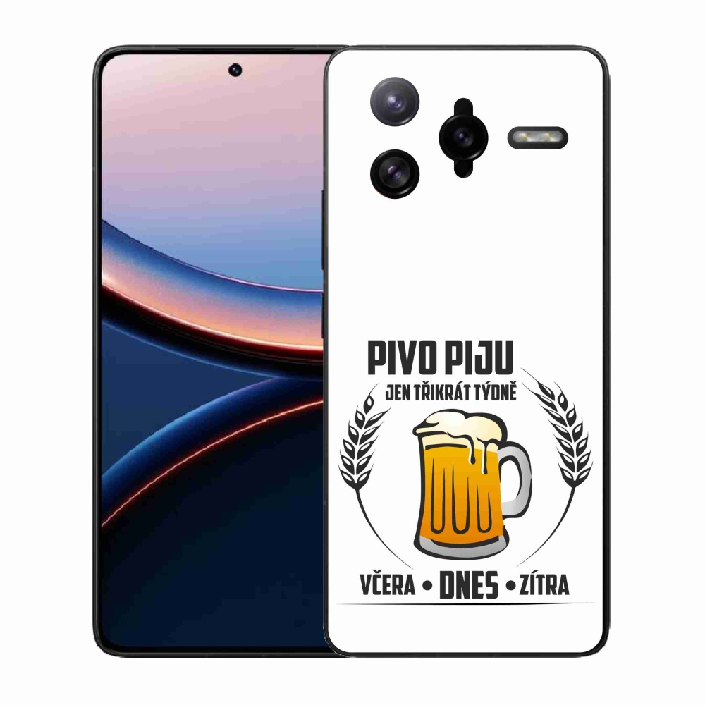 Gélový kryt mmCase na Xiaomi Poco F7 Ultra - pivný motív biele pozadie