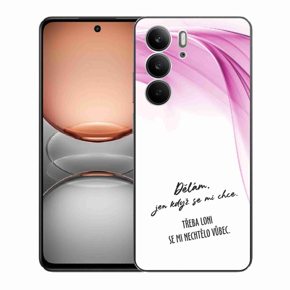 Gélový kryt mmCase na Realme C75 - vtipný text 12 biele pozadie
