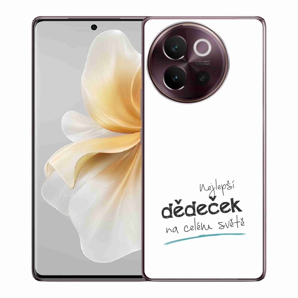 Gélový kryt mmCase na Vivo V40 Lite 5G - najlepší dedko 3 biele pozadie