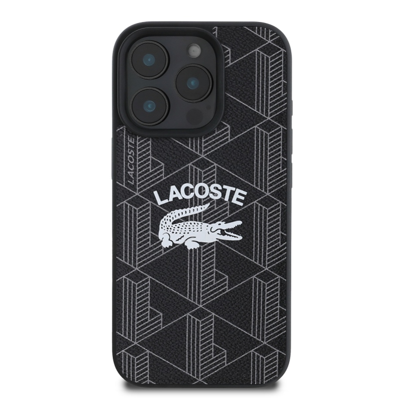 Lacoste Blend Monogram MagSafe Zadný Kryt pre iPhone 16 Pro Black