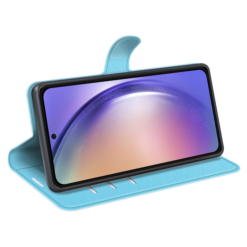 Litchi knižkové púzdro na Samsung Galaxy A55 5G - modré