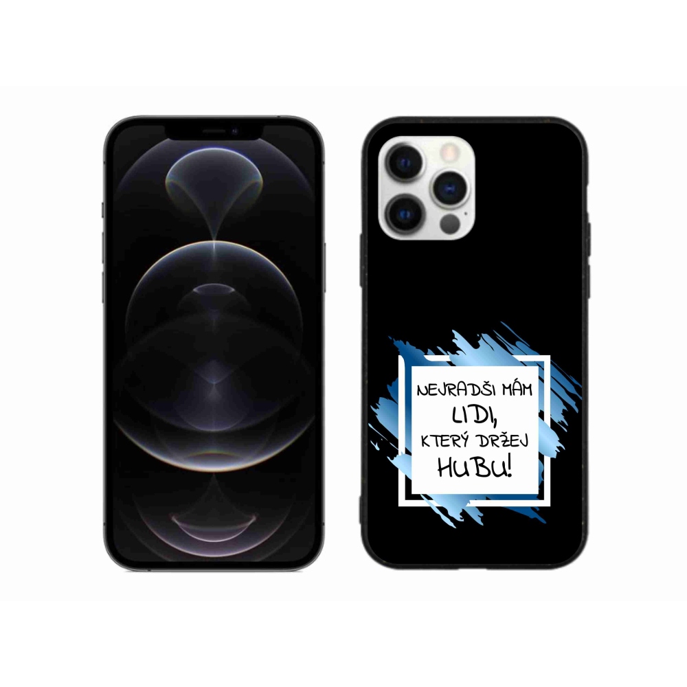Gélový kryt mmCase na iPhone 12 Pro Max - vtipný text 7 bieločierne pozadie