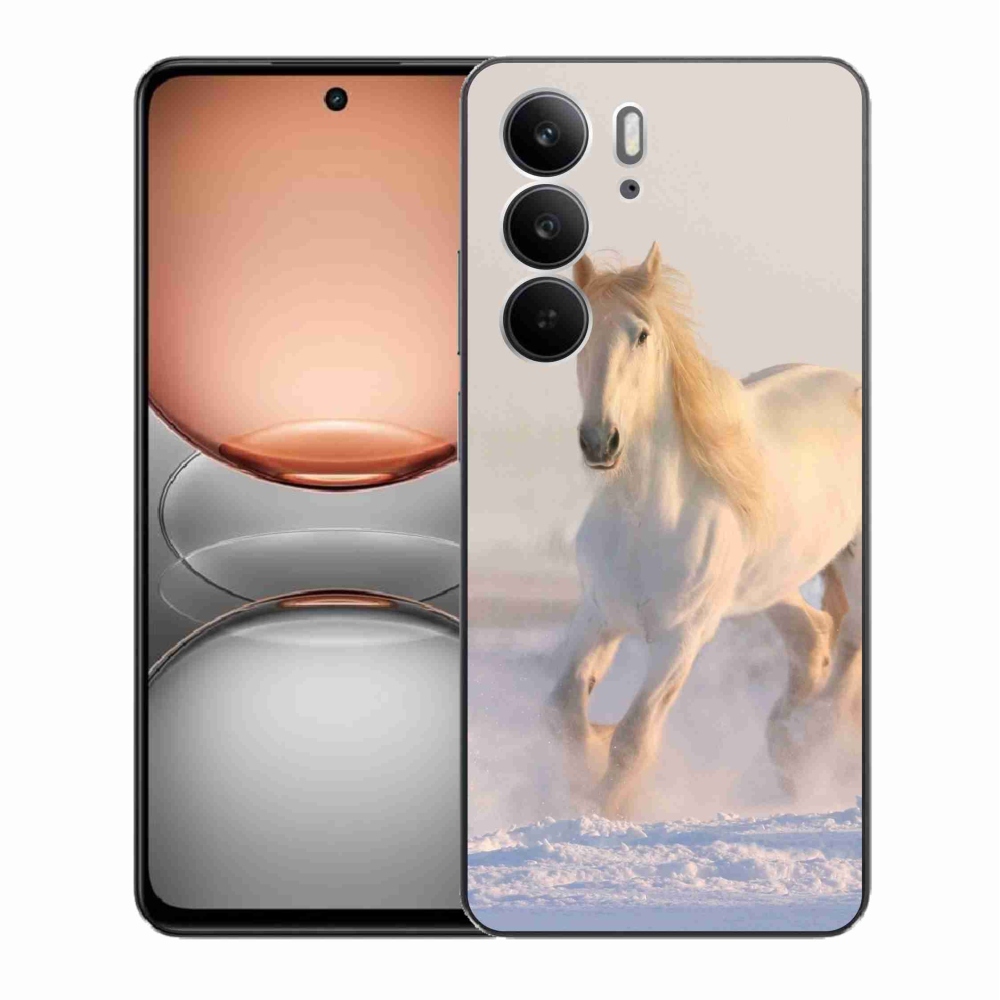 Gélový kryt mmCase na Realme C75 - kôň v snehu