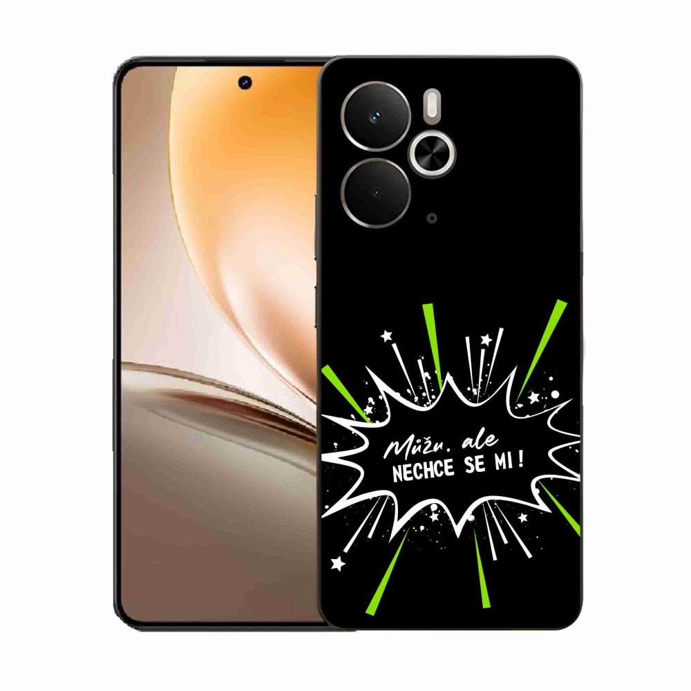 Gélový kryt mmCase na Realme 14 5G - vtipný text 11 čierne pozadie