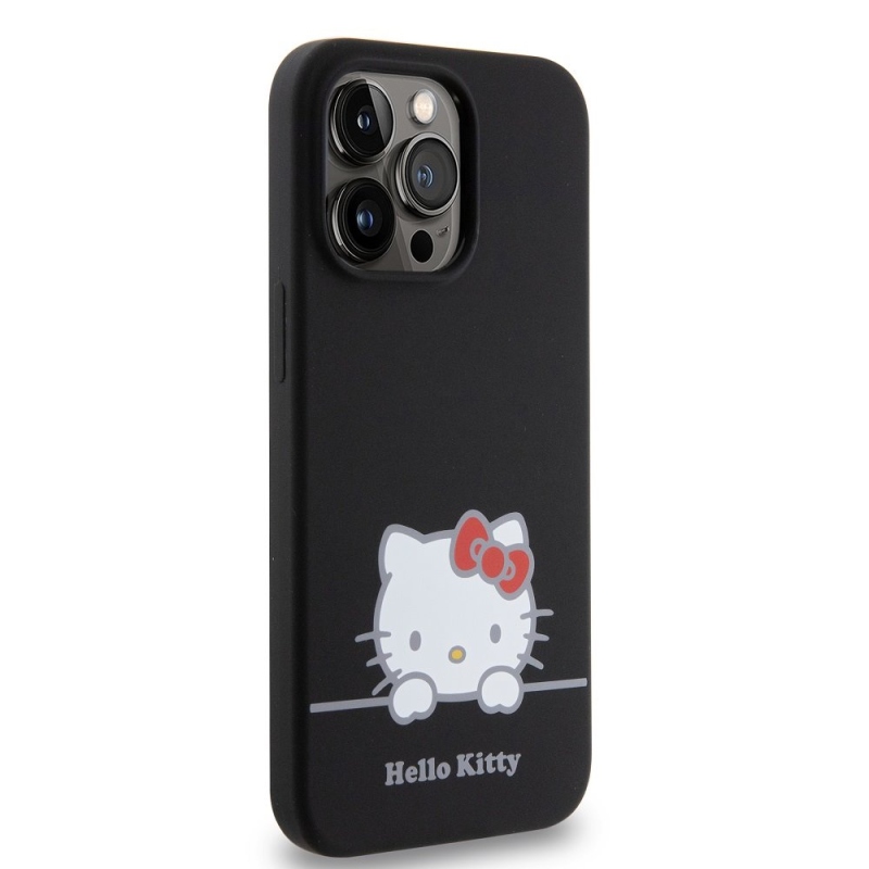 Hello Kitty Liquid Silicone Daydreaming Logo Zadný Kryt pre iPhone 13 Pro Black