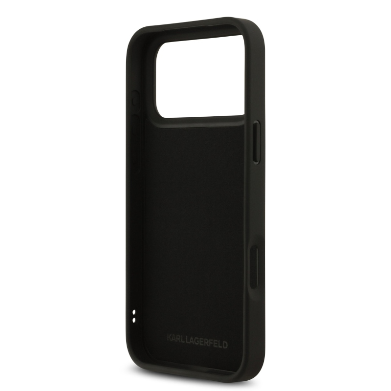Karl Lagerfeld 3D gumový zadný kryt Karl and Choupette pre iPhone 17 Pro Max Black