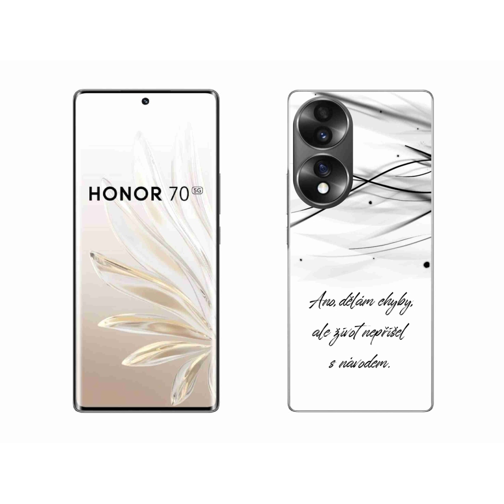 Gélový kryt mmCase na Honor 70 - citát biele pozadie