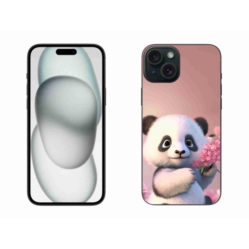 Gélový kryt mmCase na iPhone 15 Plus - roztomilá panda