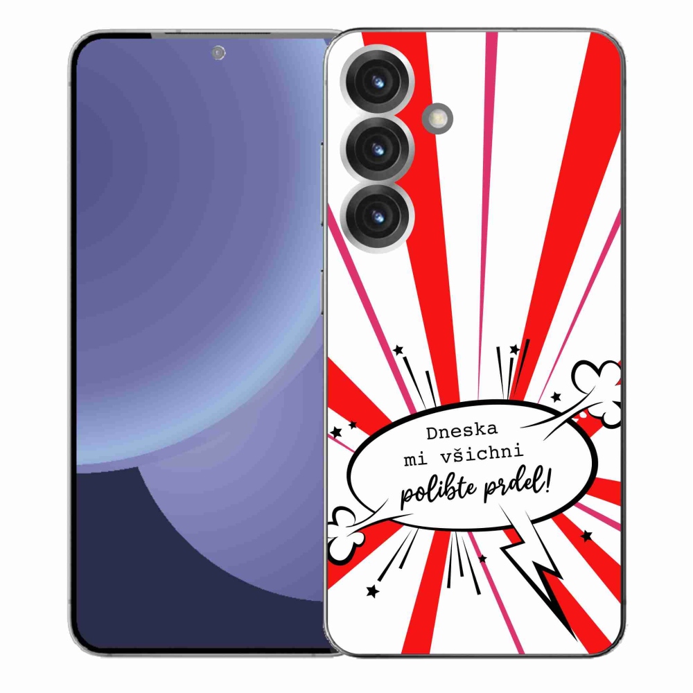Gélový kryt mmCase na Samsung Galaxy S25+ - vtipný text 15 biele pozadie