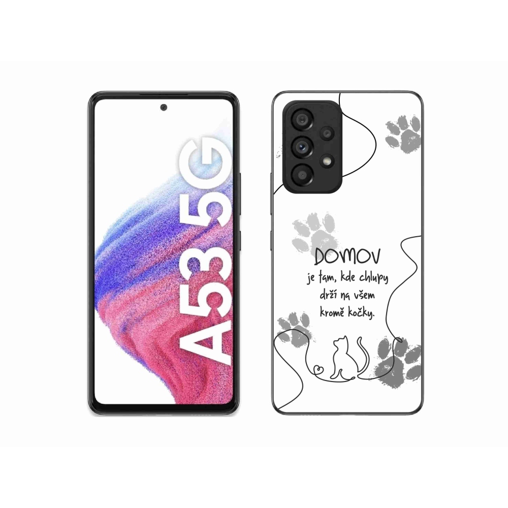 Gélový kryt mmCase na Samsung Galaxy A53 5G - mačacie motív biele pozadie