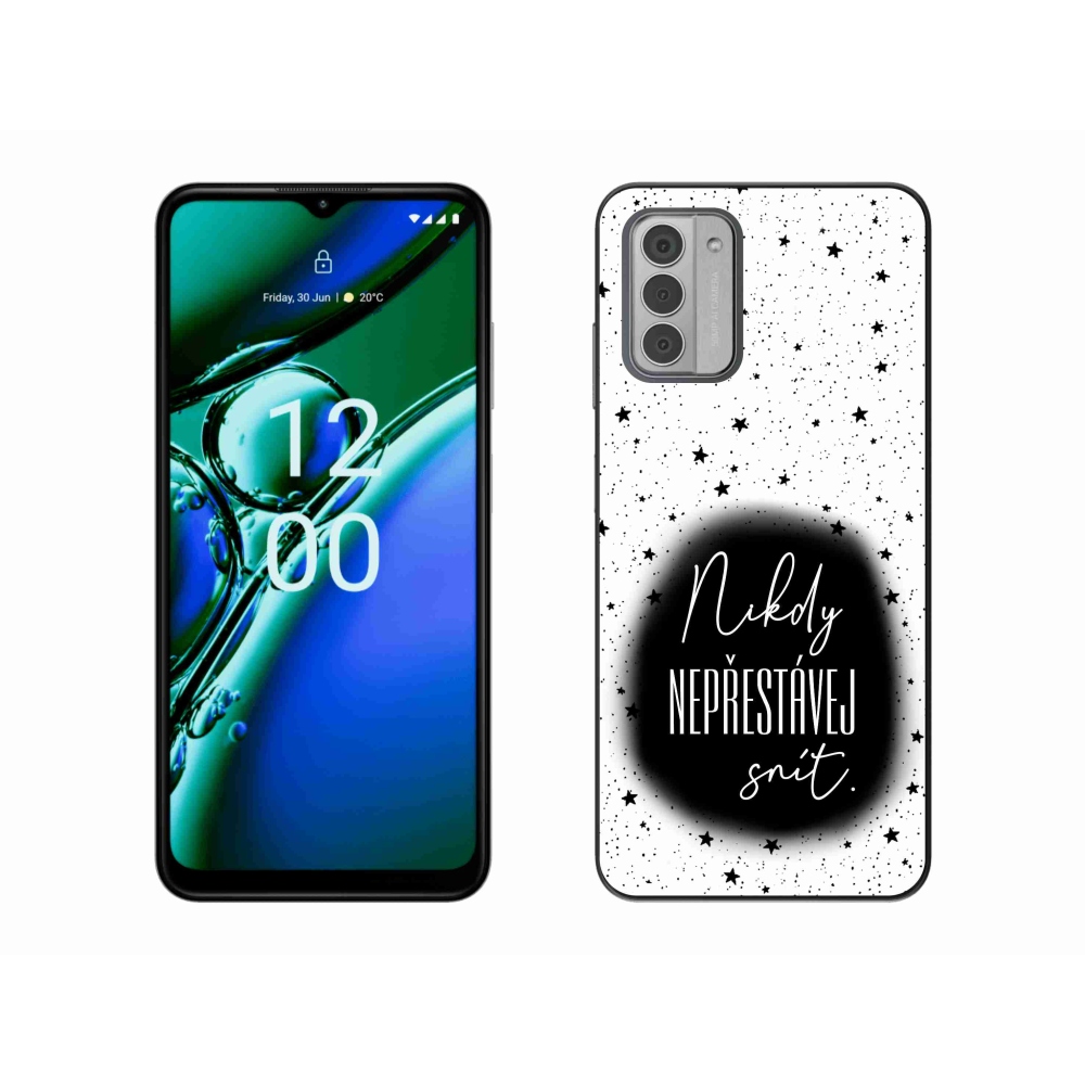 Gélový kryt mmCase na Nokia G42 - citát 1 čiernobiele pozadie