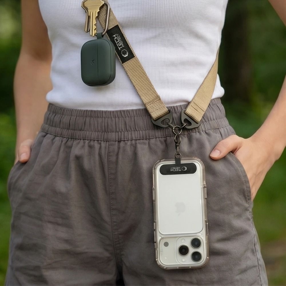 Tech-Protect C9S Rope Crossbody popruh na telefón - béžovohnedý