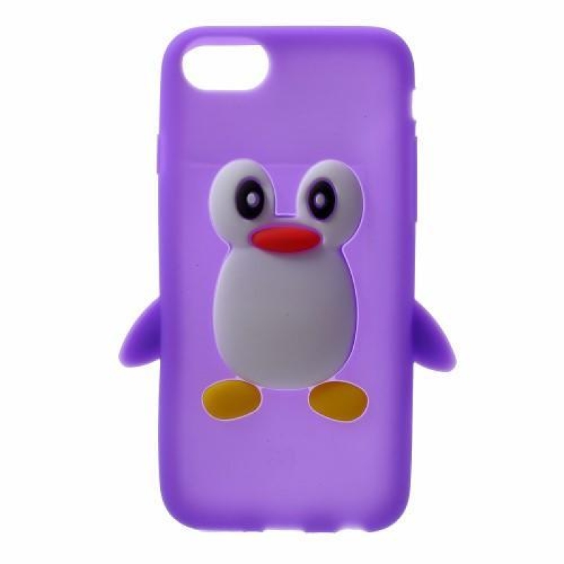 Penguin silikónový obal na iPhone 6 a 6s - fialový