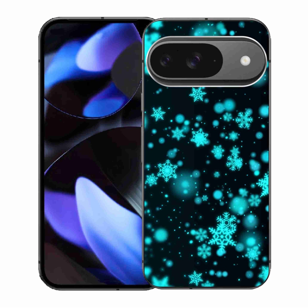 Gélový kryt mmCase na Google Pixel 9/9 Pro - snehové vločky 1