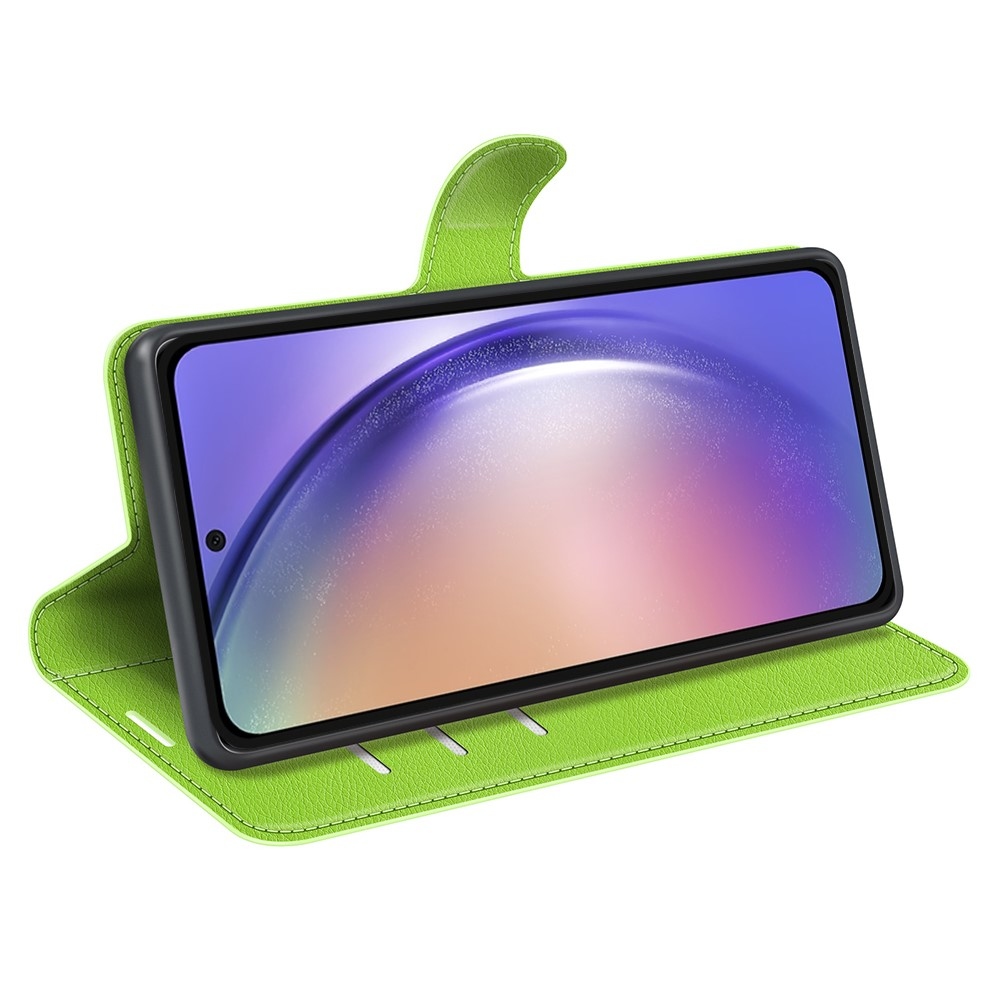Litchi knižkové púzdro na Samsung Galaxy A55 5G - zelené