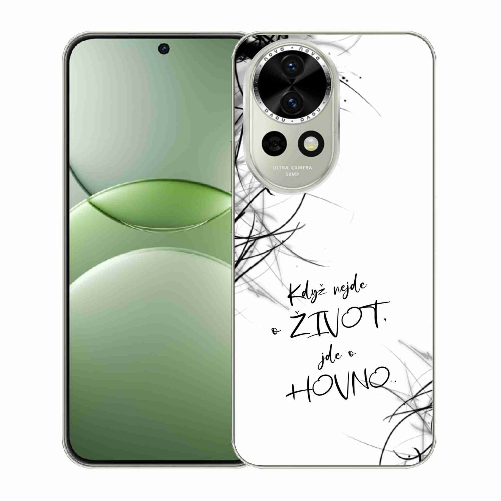 Gélový kryt mmCase na Huawei Nova 13 5G - vtipný text 16 biele pozadie