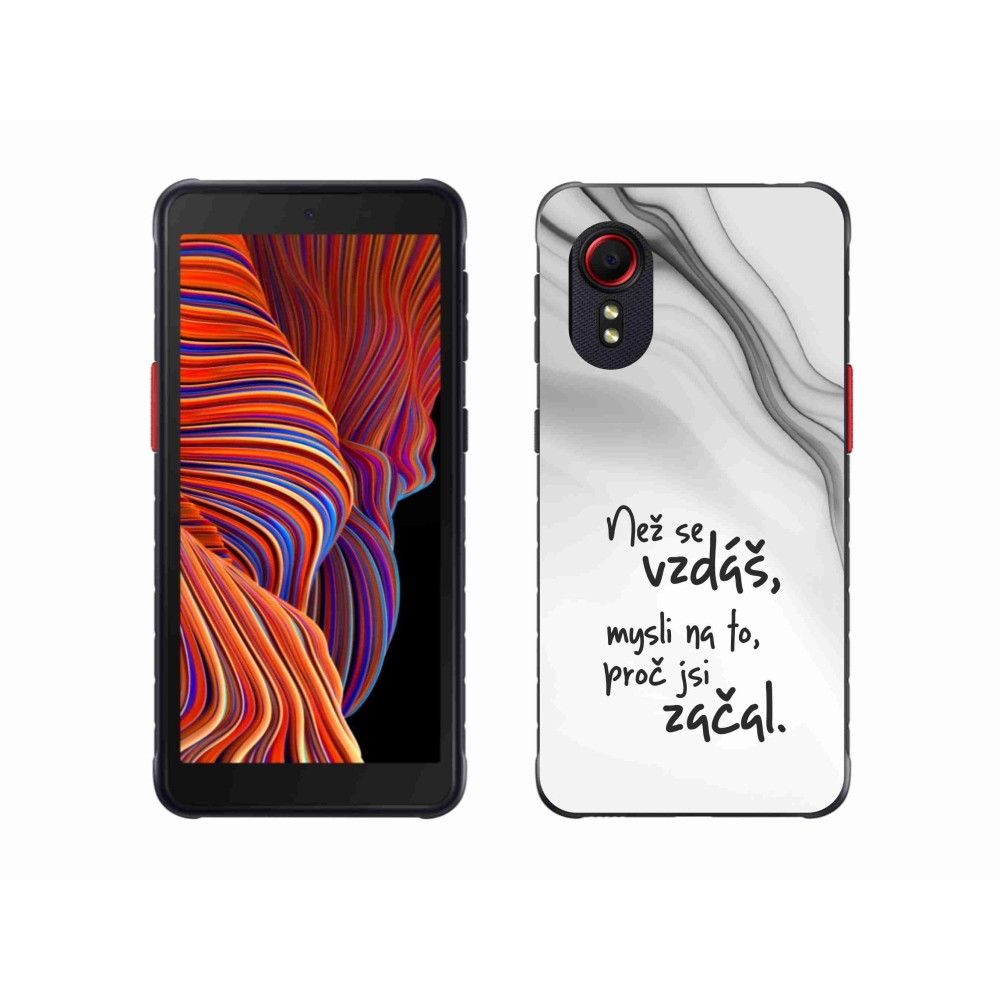 Gélový kryt mmCase na Samsung Galaxy Xcover 5 - citát 2 biele pozadie
