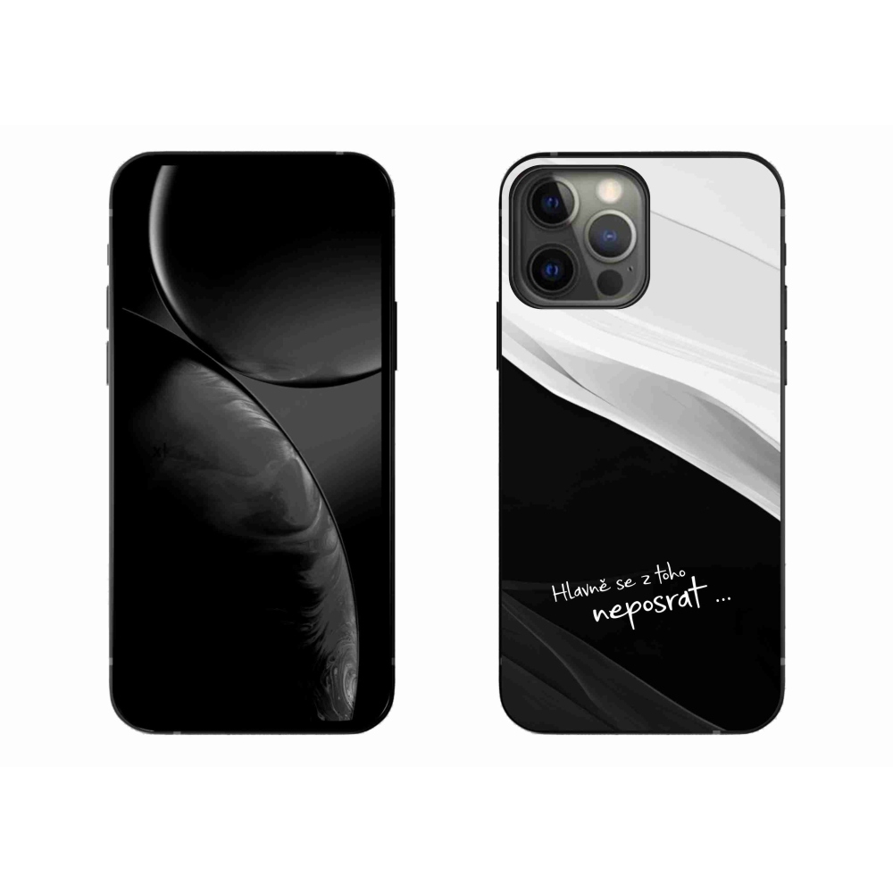 Gélový kryt mmCase na iPhone 13 Pro Max 6.7 - vtipný text 13 čiernobiele pozadie