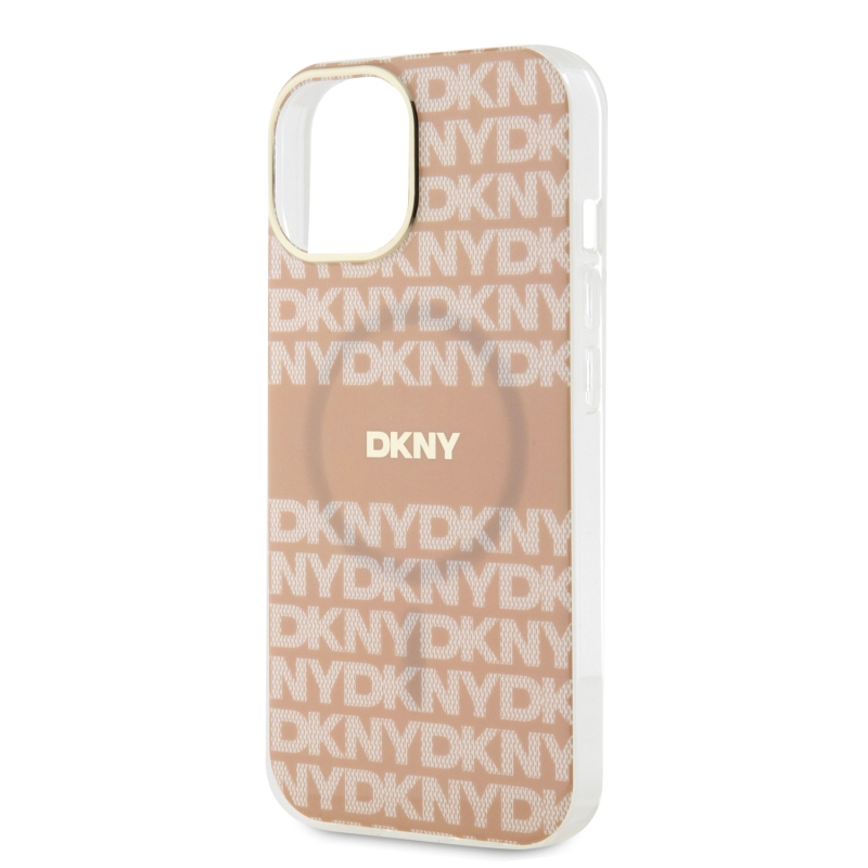 DKNY PC/TPU Repeat Pattern Tonal Stripe Magsafe Zadný Kryt pre iPhone 14 Pink