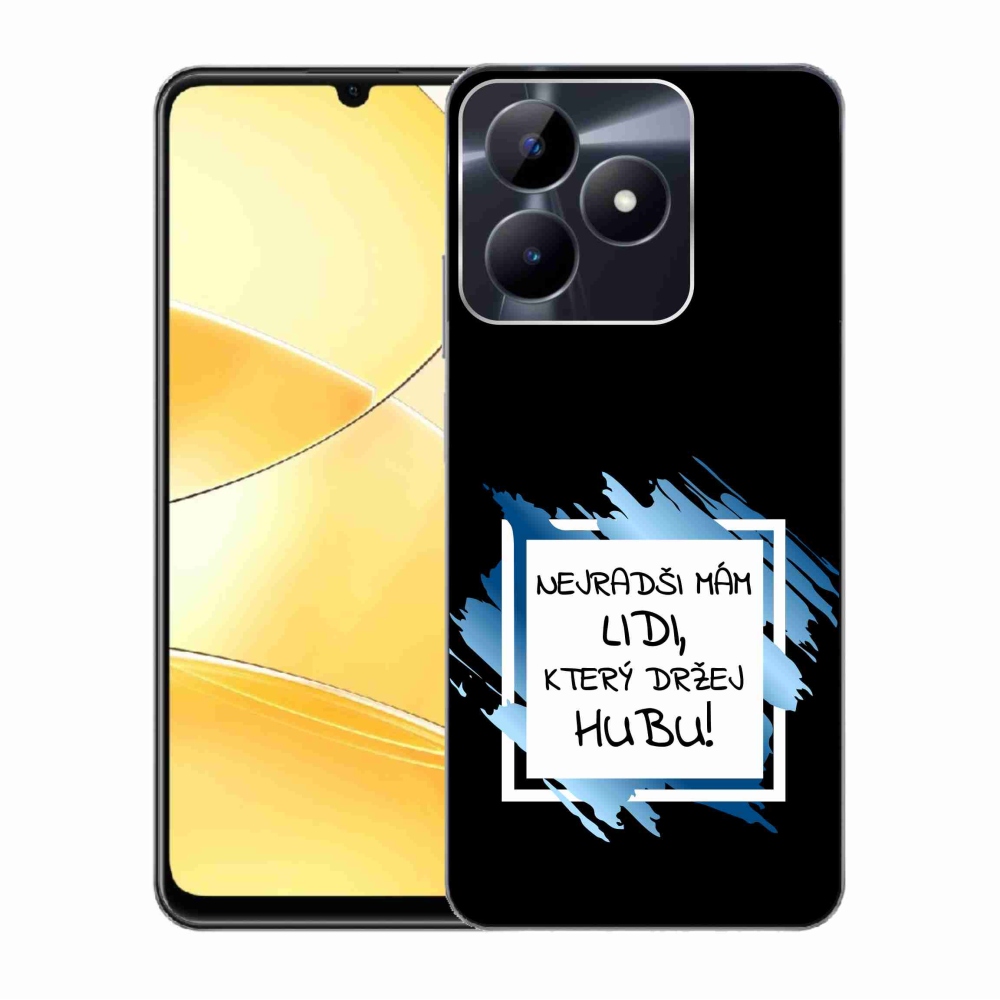 Gélový kryt mmCase na Realme C51/C53 - vtipný text 7 bieločierne pozadie