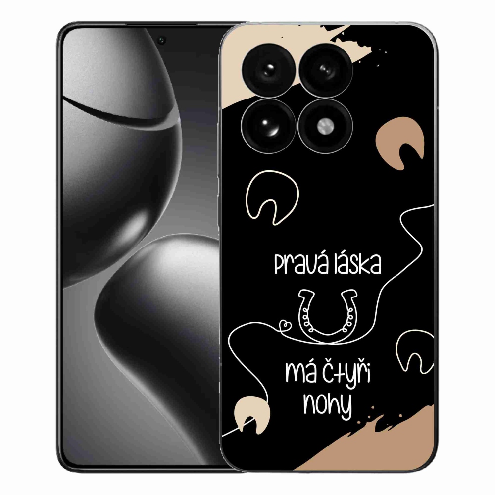 Gélový kryt mmCase na Xiaomi 15T - konský motív čierne pozadie