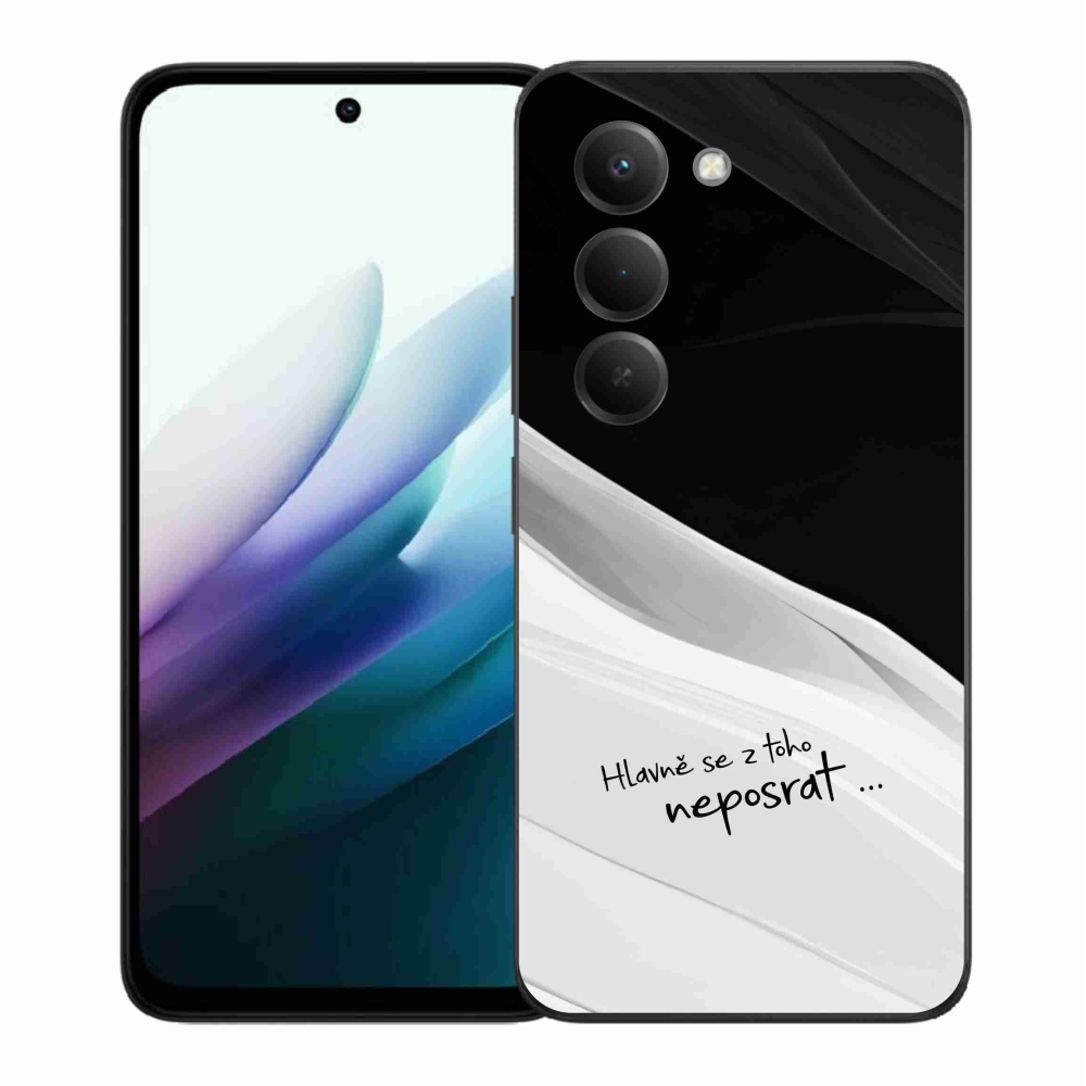 Gélový kryt mmCase na Xiaomi Redmi 15 4G/5G (171mm) - vtipný text 13 bieločierne pozadie