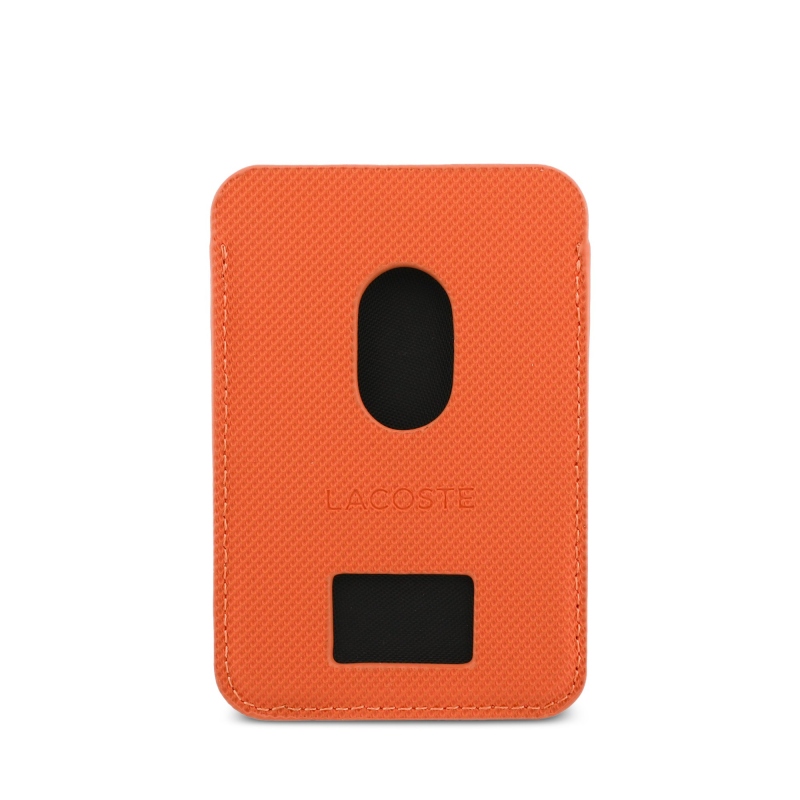 Lacoste PU Iconic Petit Pique MagSafe peňaženka Orange