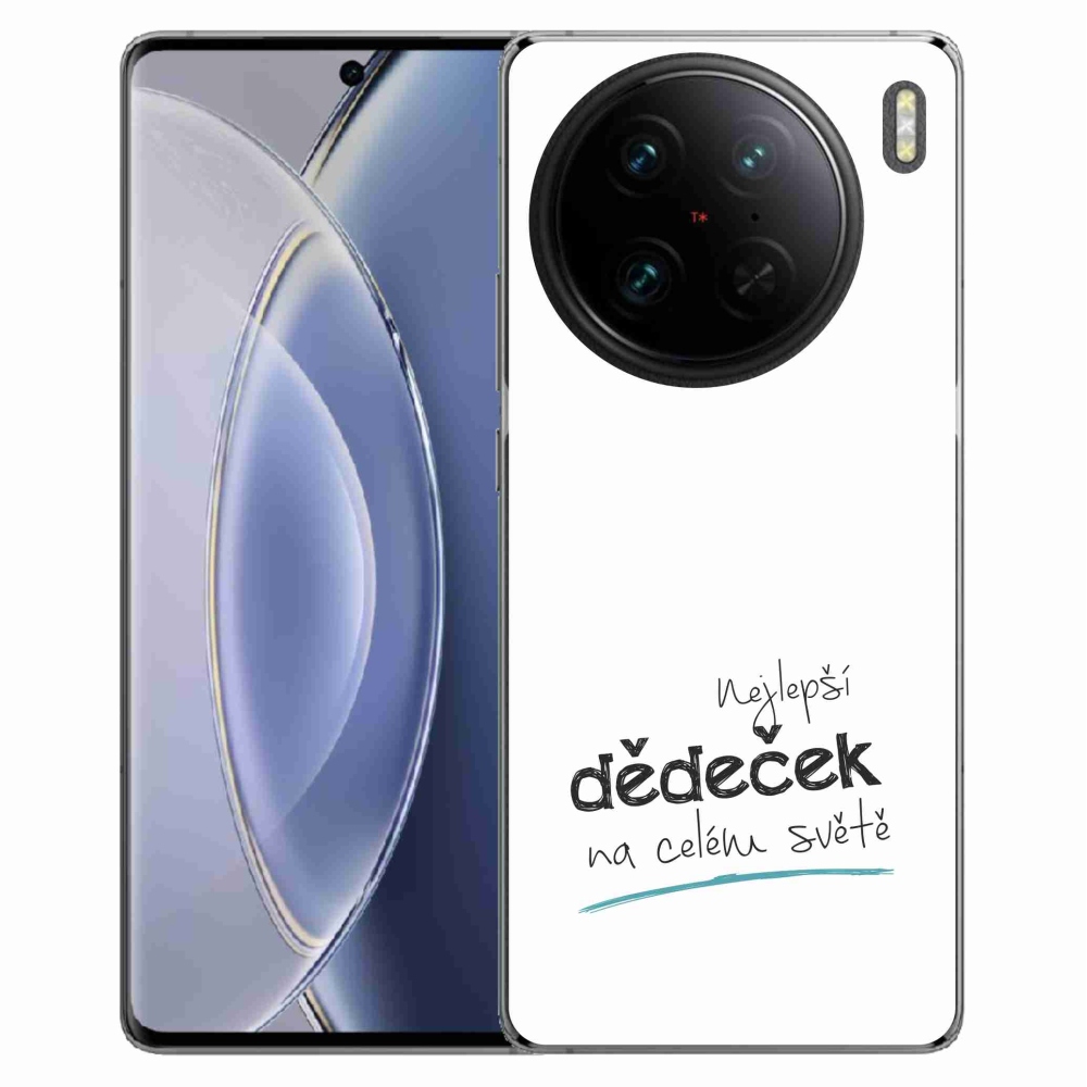 Gélový kryt mmCase na Vivo X90 Pro - najlepší dedko 3 biele pozadie
