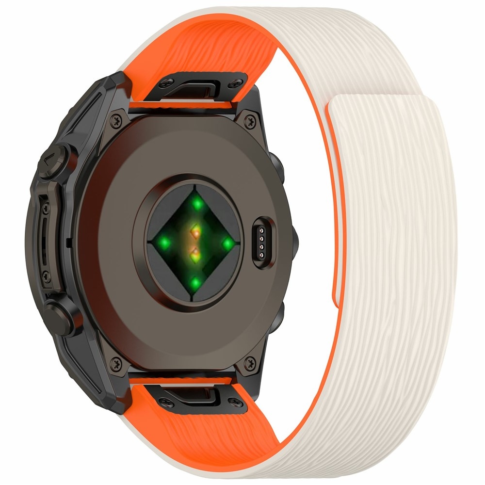 Pins silikónový remienok na Garmin Fenix ​​8 Pro 47mm/Fenix ​​8 47mm - béžový/oranžový
