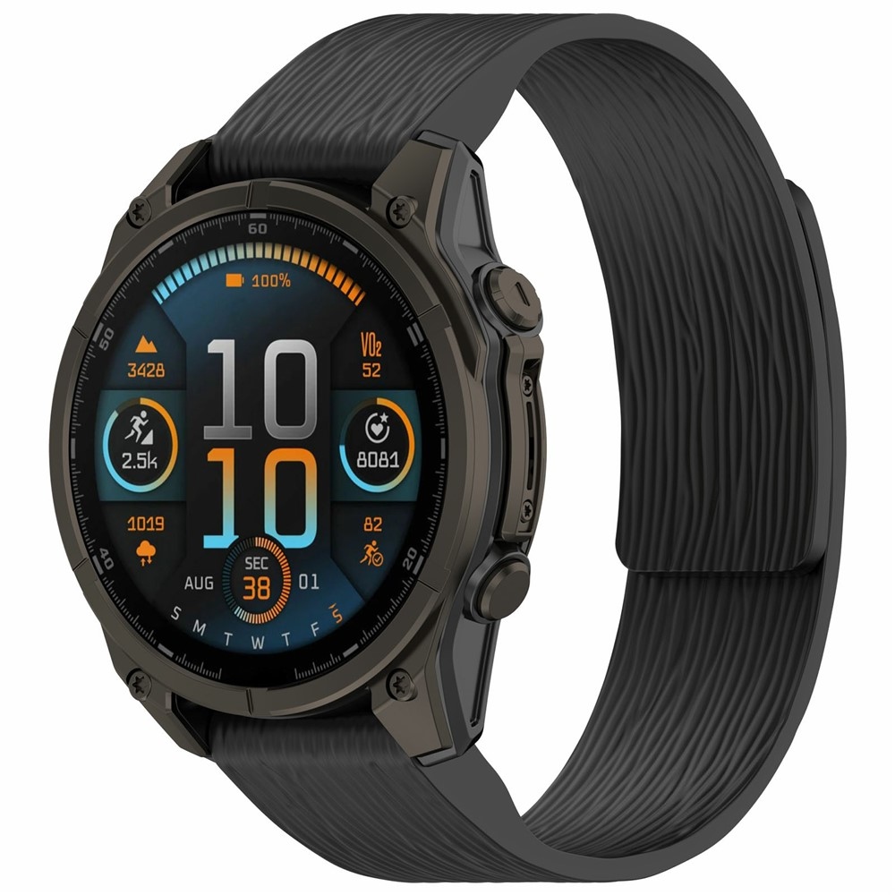 Pins silikónový remienok na Garmin Fenix ​​8 Pro 47mm/Fenix ​​8 47mm - čierny