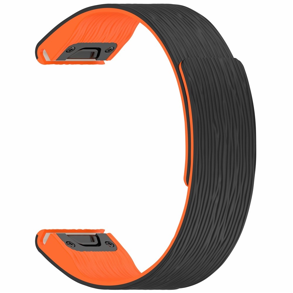 Pins silikónový remienok na Garmin Fenix ​​8 Pro 47mm/Fenix ​​8 47mm - čierny/oranžový