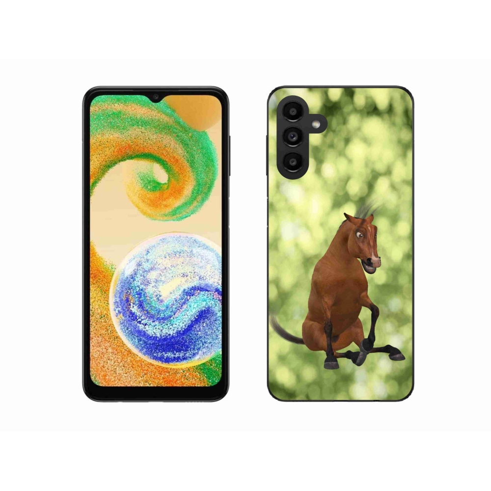 Gélový kryt mmCase na Samsung Galaxy A04s (164.7x76.7x9.1mm) - hnedý kreslený kôň 1