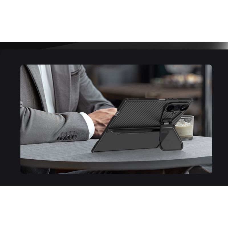Nillkin CamShield Prop Magnetic Pen Slot (transparentný objektív) – zadný kryt pre Samsung Galaxy Z Fold 8 Ultra Black