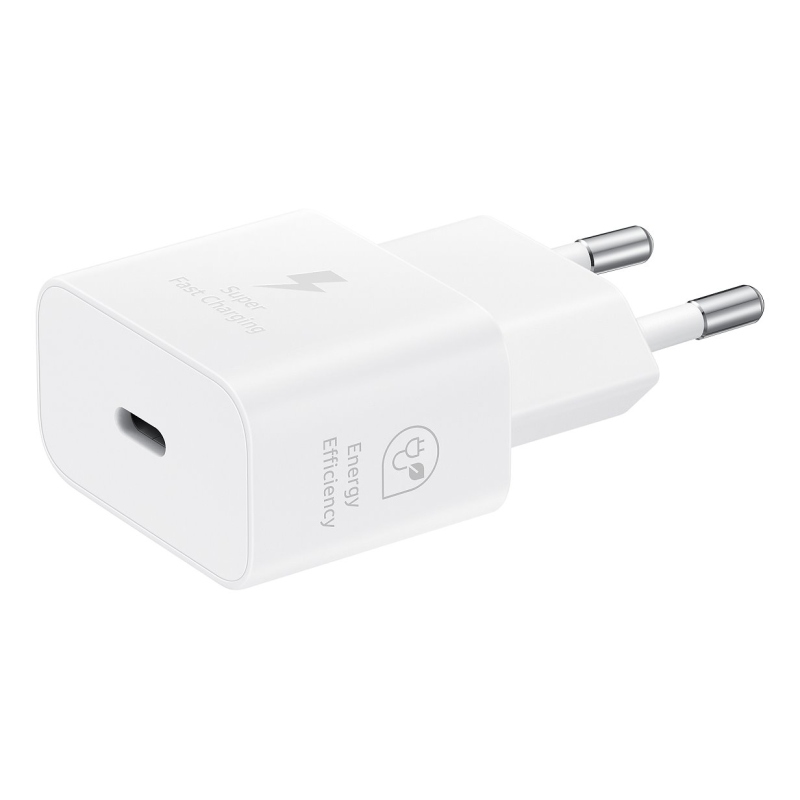 EP-T2510EWE + EP-DN980BWE Samsung USB-C 25W Cestovná nabíjačka + USB-C Dátový Kábel White (OOB Bulk)