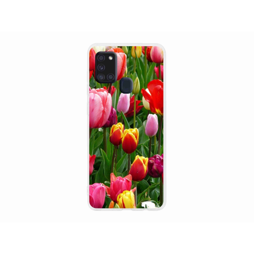 Gélový kryt mmCase na Samsung Galaxy A21s - tulipány