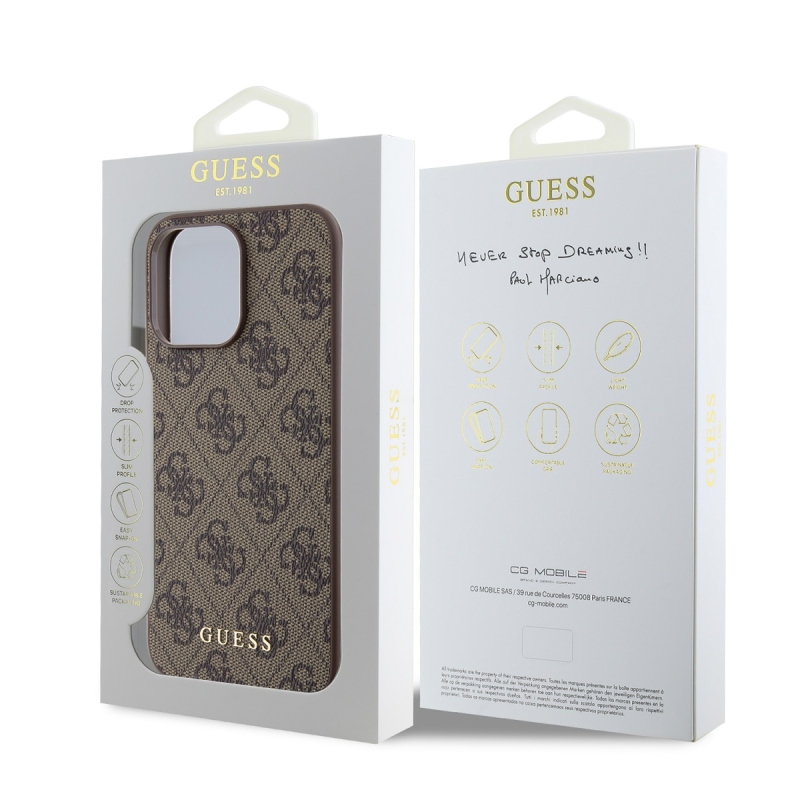 Guess 4G Charm Zadný Kryt pre iPhone 15 Pro Max Tone on Tone Brown