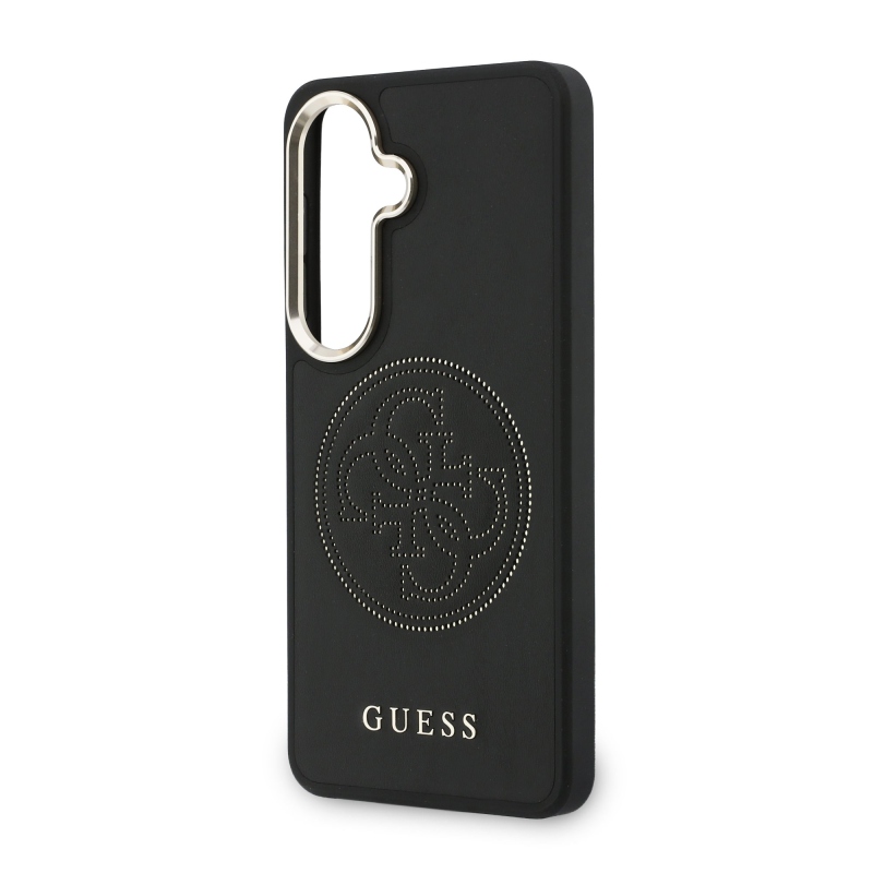 Guess PU perforovaný zadný kryt s logom 4G pre Samsung Galaxy S26 Black