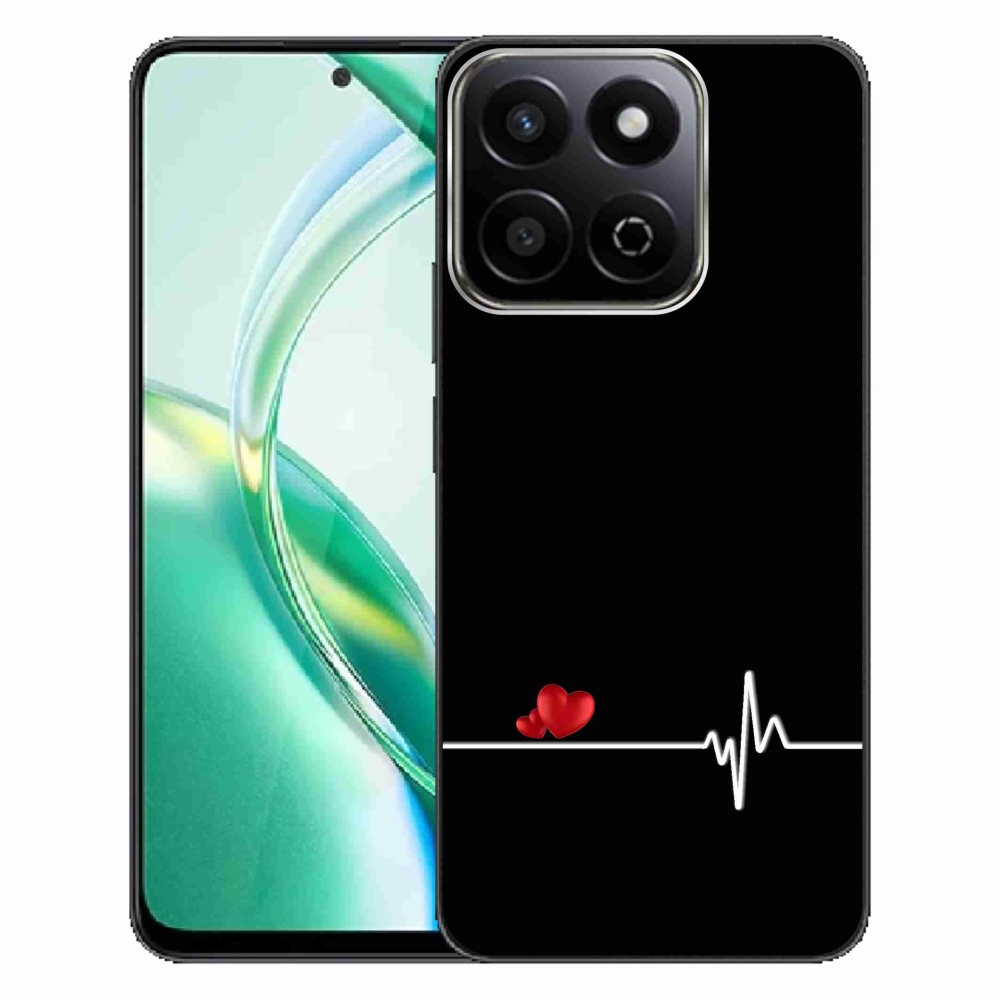 Gélový kryt mmCase na Honor 200 Smart 5G - srdce a tep čierne pozadie