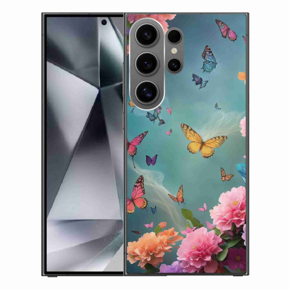 Gélový kryt mmCase na Samsung Galaxy S24 Ultra - farebné kvety a motýle