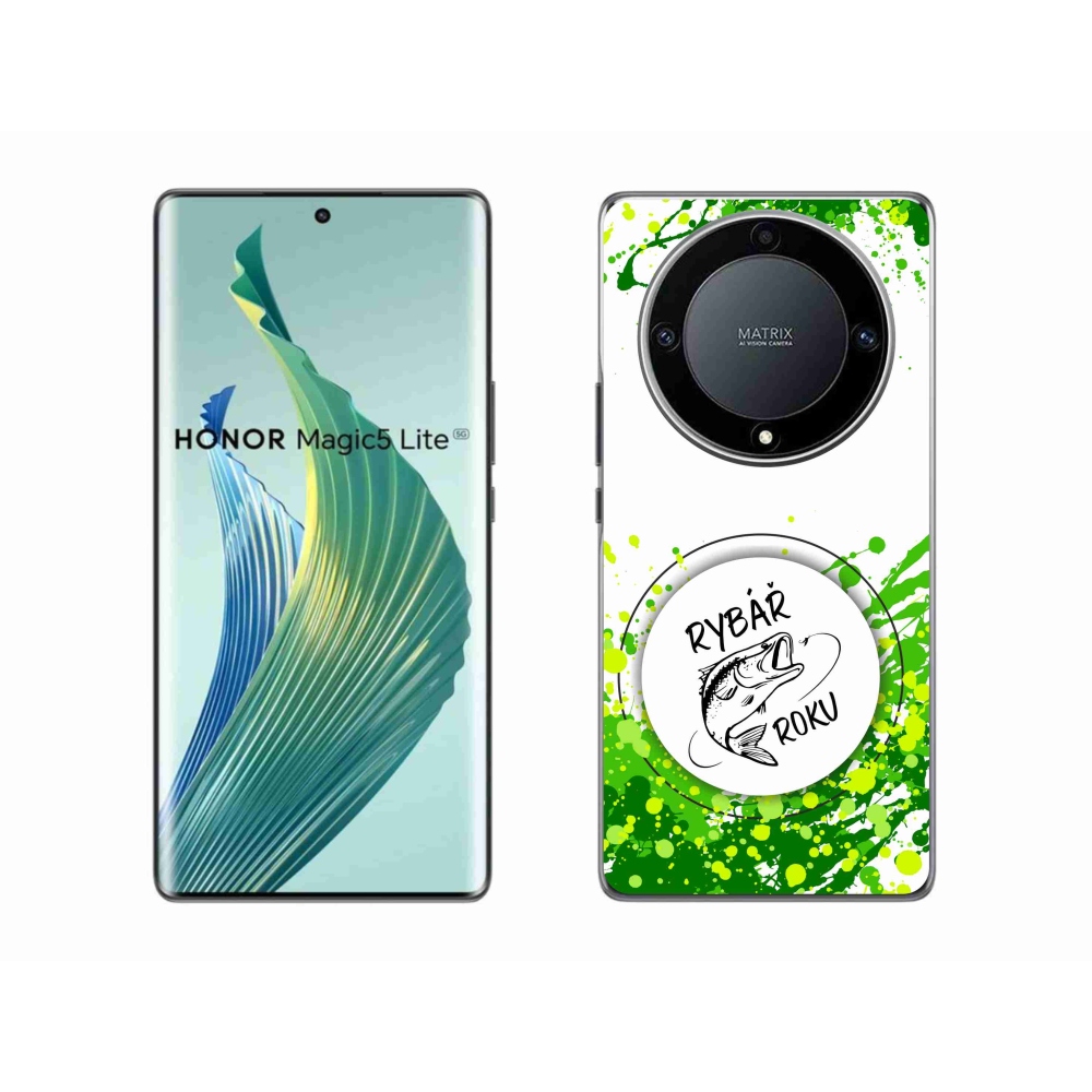 Gélový kryt mmCase na Honor Magic 5 Lite 5G - rybár roka biele pozadie